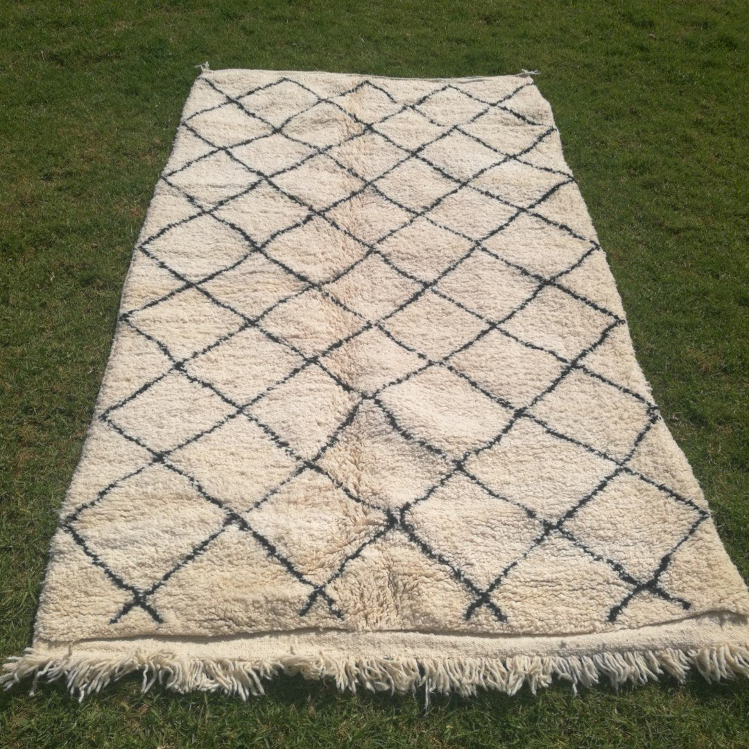 Moroccan Handmade Rug, Berber Carpet, Wool Rug, Beni ourain style, Area rug